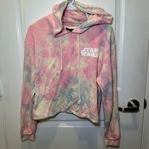 Like New Star Wars Tie Dye Ladies Cropped Hoodie